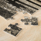 Sepia Tone Foto des Schwarz-Weiß-Pferdes Puzzle (Seite)