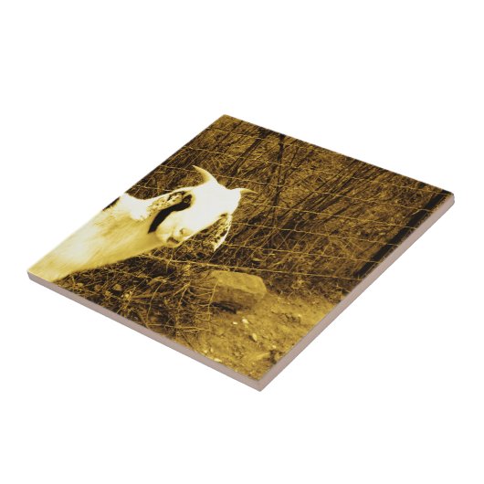 Sepia tone Goat Fliese (Seite)