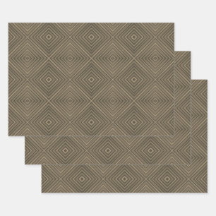 Sepia Tone Hypnotic Diamond Modern Pop Art Geschenkpapier Set
