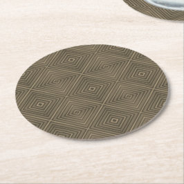 Sepia Tone Hypnotic Diamond Modern Pop Art Runder Pappuntersetzer
