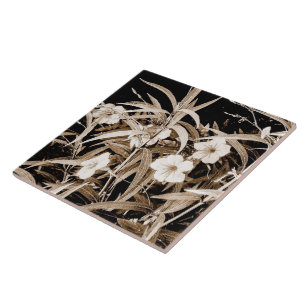 Sepia Tone Mexican Petunias Fliese