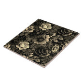 Sepia Tone Vintag Floral Print Fliese (Seite)