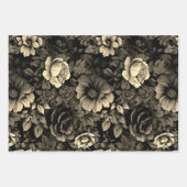 Sepia Tone Vintag Floral Print Geschenkpapier Set (Vorderseite)