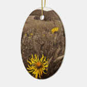 Sepia tone Yellow Wildblumen Keramikornament (Links)