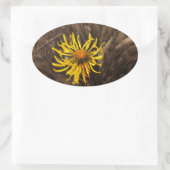 Sepia tone Yellow Wildblumen Ovaler Aufkleber (Tasche)