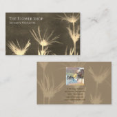 Sepia Toned Brown Blume Business Card Visitenkarte (Vorne/Hinten)