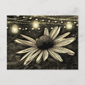 Sepia Toned Coneflower unter Golden Jar Lights Postkarte (Vorderseite)