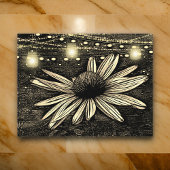Sepia Toned Coneflower unter Golden Jar Lights Postkarte