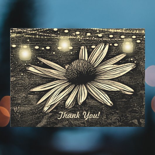 Sepia Toned Coneflower unter Jar Lights Vielen Dan