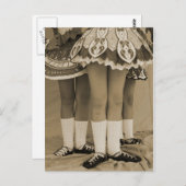 Sepia Toned Irish Dance Postcard Postkarte (Vorne/Hinten)