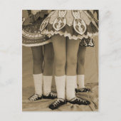 Sepia Toned Irish Dance Postcard Postkarte (Vorderseite)