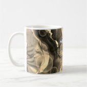 Sepia Toned Liquid Ink, Monogramm und Name Kaffeetasse (Links)