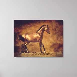 Sepia Toned Rustic Horse Art Leinwanddruck
