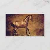 Sepia Toned Rustic Horse Art Visitenkarte (Rückseite)