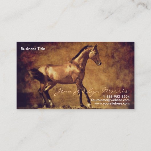 Sepia Toned Rustic Horse Art Visitenkarte (Vorderseite)