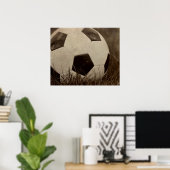 Sepia Toned Soccer Ball Poster (Heimbüro)