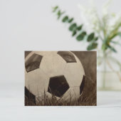 Sepia Toned Soccer Ball Postkarte (Stehend Vorderseite)