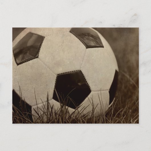 Sepia Toned Soccer Ball Postkarte (Vorderseite)
