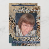 Sepia Toned Sunflower Art | FOTO | Beerdigung Programm (Vorne/Hinten)