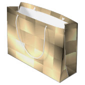 Sepia Tones in Square Pattern Große Geschenktüte (Rückseite Schrägansicht)