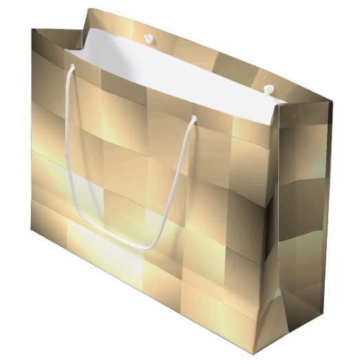 Sepia Tones in Square Pattern Große Geschenktüte (Vorderseite Schrägansicht)