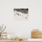 Sepia Tonski drucken, Spaß auf der Piste Poster (Küche)