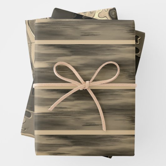 ‚Sepia Touch‘, wrapping Paper Flat Sheet Set 3 Geschenkpapier Set (Beispiel)