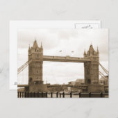 Sepia Tower Bridge Postkarte (Vorne/Hinten)