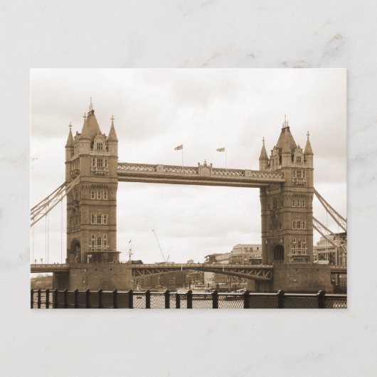 Sepia Tower Bridge Postkarte (Vorderseite)
