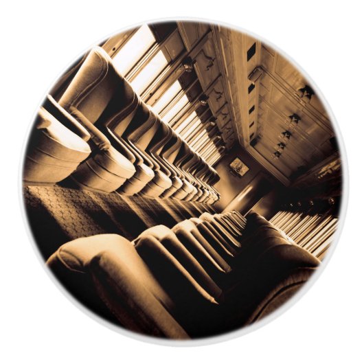 Sepia Train Interior Keramikknauf (Vorderseite)