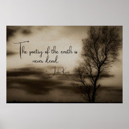 Sepia Tree Keats Poetry Poster