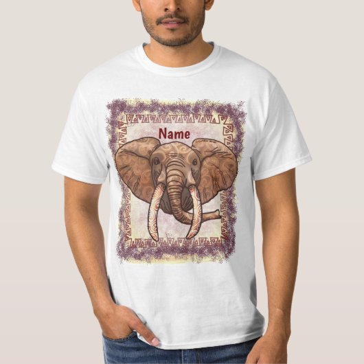 Sepia Tribal Elephant T - Shirt (Vorderseite)