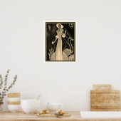 Sepia Tropical Art Deco Print-William P. Welsh Poster (Küche)