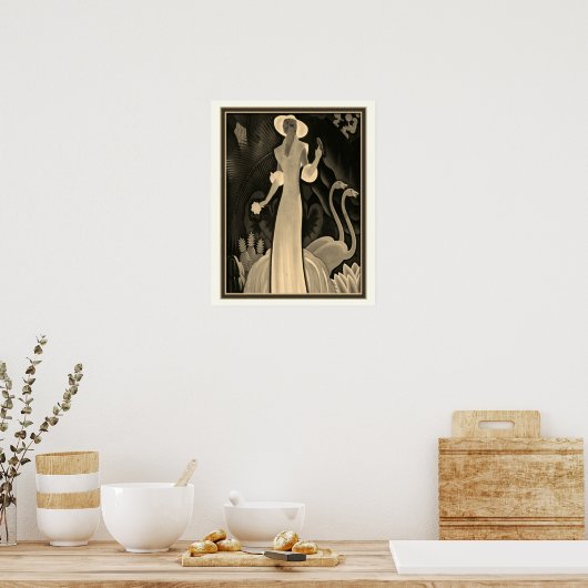 Sepia Tropical Art Deco Print-William P. Welsh Poster (Küche)