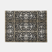 Sepia und schwarzes Bildrollenmuster Fußmatte (Vorderseite)