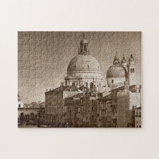Sepia Venice Grand Canal Piazza San Marco Salute Puzzle (Horizontal)