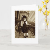 Sepia Viktorianisch Doll "Francis" blank Card Karte (Gelbe Blume)