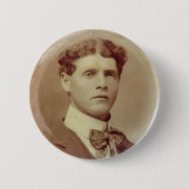 sepia Viktorianischer gut aussehender Typ Button (Vorderseite)