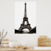 Sepia Vintag Eiffel Tower Paris Travel Poster (Küche)