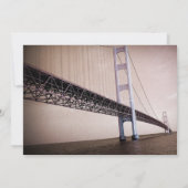 Sepia Vintag Mackinac Brücke Hochzeit Einladung (Rückseite)