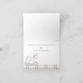 SEPIA VINTAG PRAM TARTAN DANKE KARTE (Innenseite)