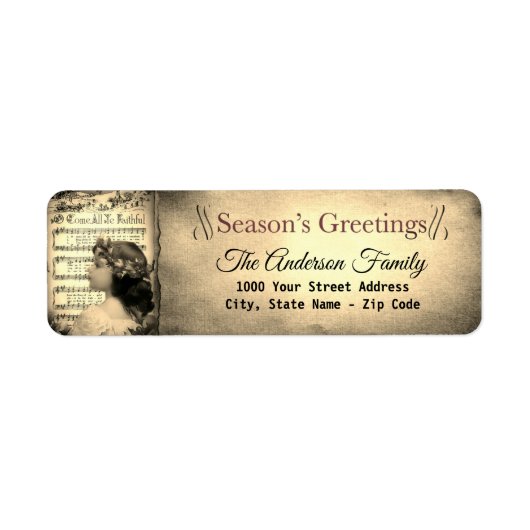 Sepia Vintag Season's Greetings Label (Vorne)