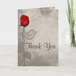 Sepia Vintag Spot Color Red Rosenknospe Danke