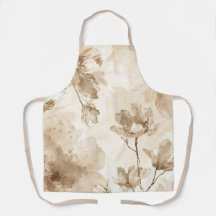 Sepia-Vintage-Blumen-Aquarell-Botanik-Gemälde