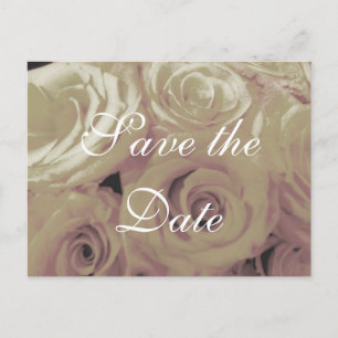 Sepia Vintage-Look Rosen Save-the-Date Postkarte