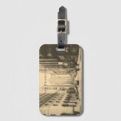 Sepia Vintage San Francisco Downtown Gepäckanhänger (Vorderseite Vertikal)