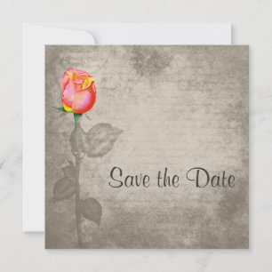 Sepia Vintage Spot Color Peace Rose Save the Date