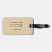 Sepia Vintage Travel Map Anfangsbuchstaben Monogra Gepäckanhänger (Rückseite horizontal)