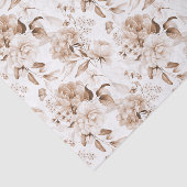 Sepia Vintagen 1600er Jahre Blumenart Boho Babydus Seidenpapier (Ausschnitt)