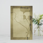 Sepia-Vintages Blatt-Briefpapier Briefpapier (Stehend Vorderseite)